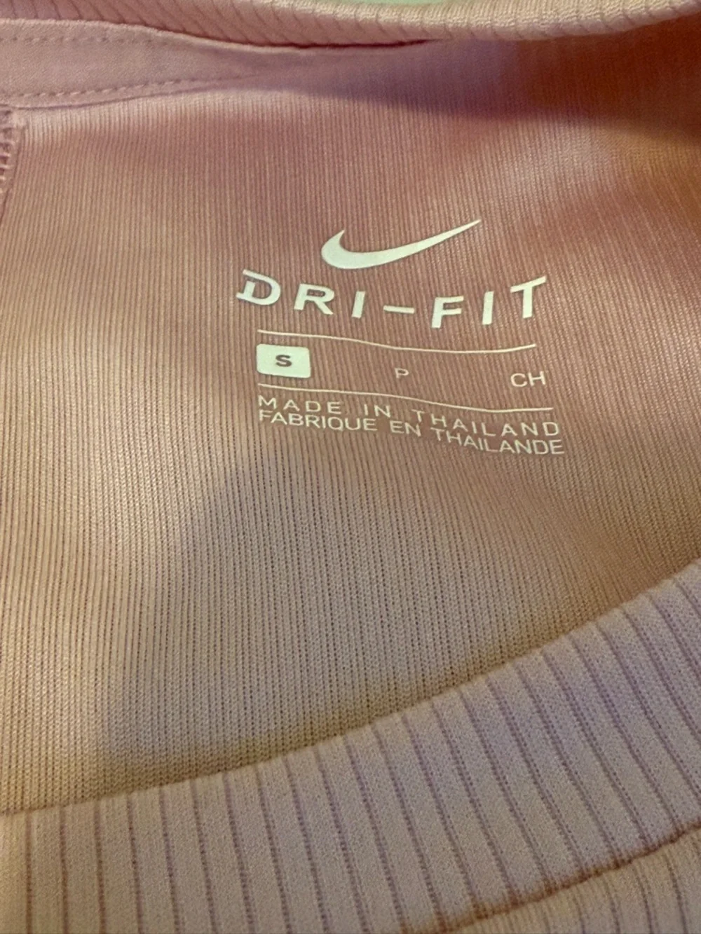 Nike Pink Ribbed Crop Tank Size Small‎